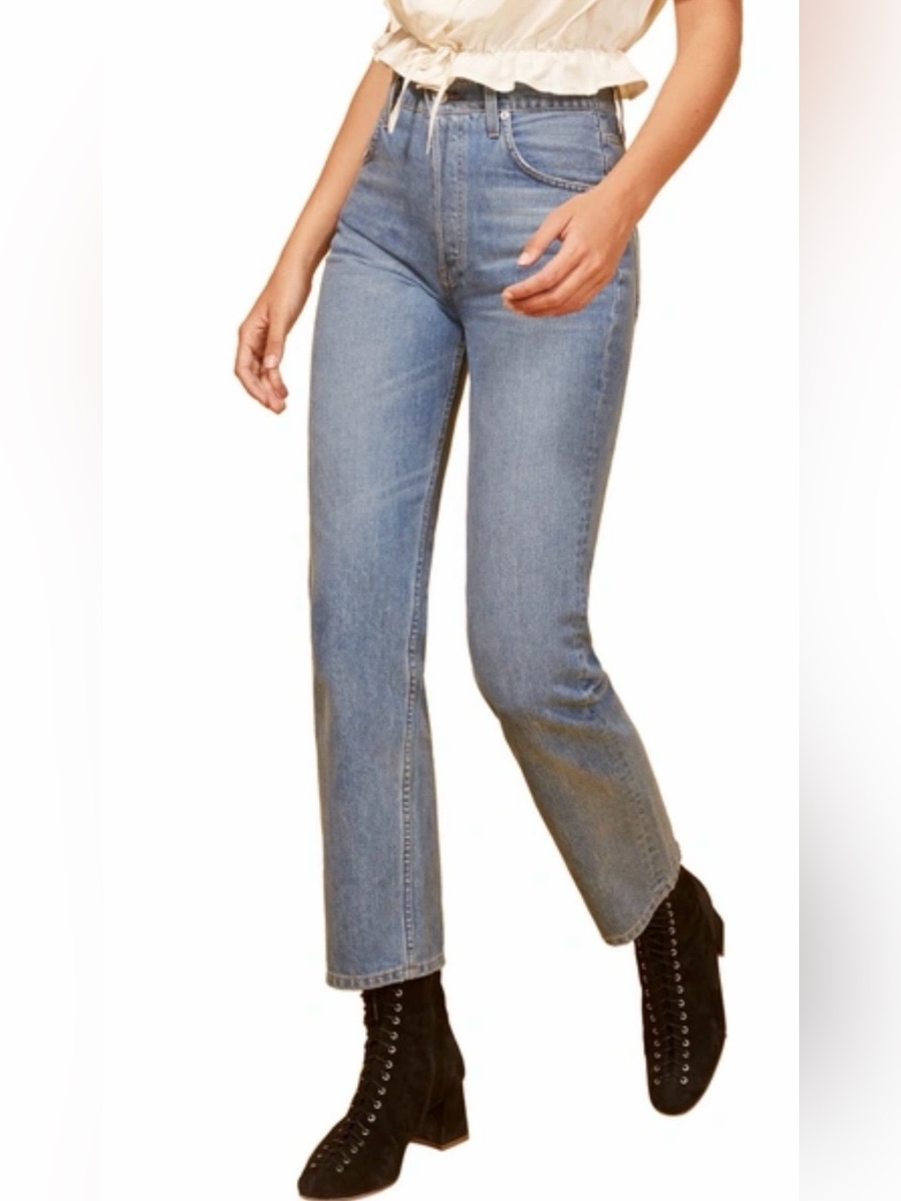 Reformation Cynthia High Relaxed in Aegean size 27